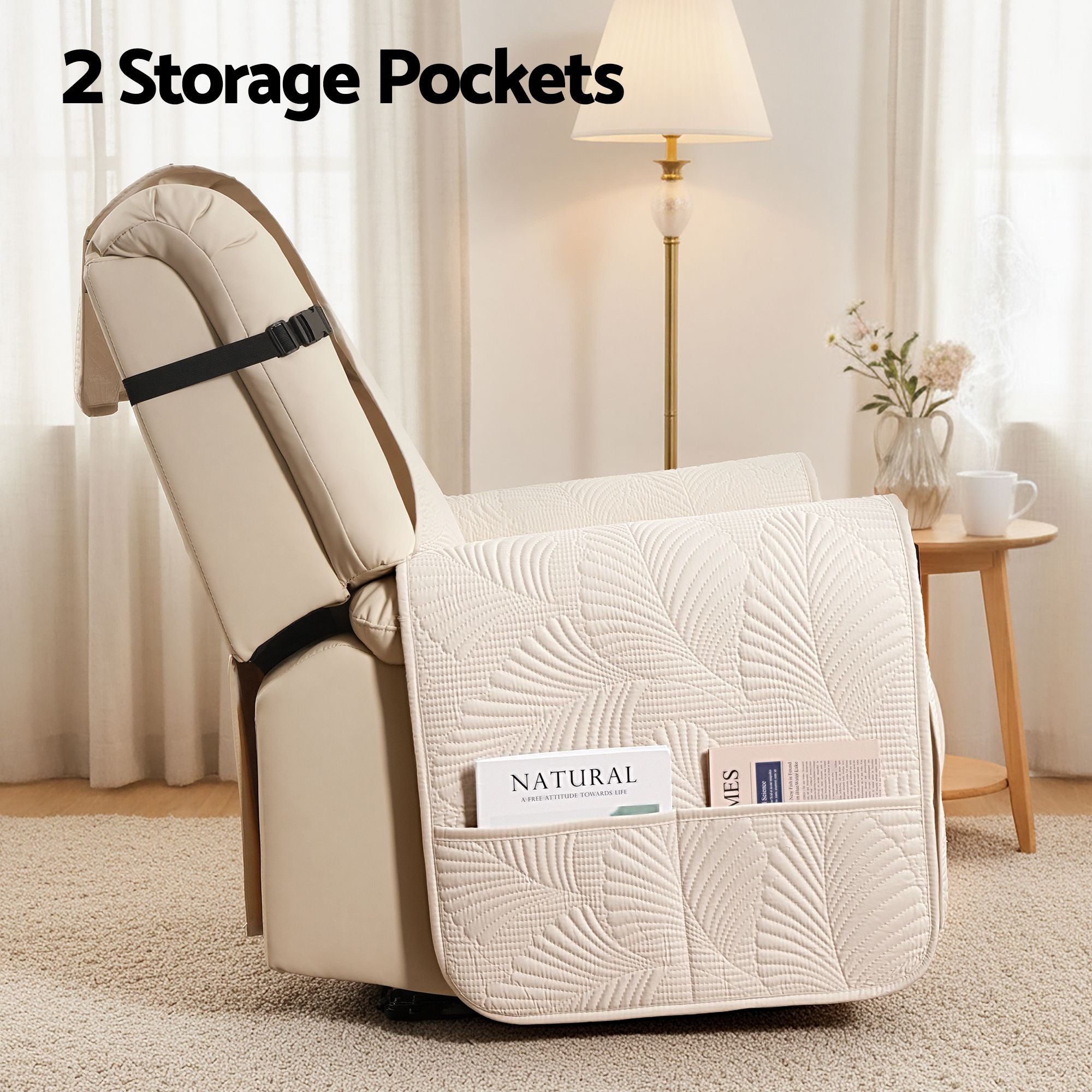 Artiss Quilted Recliner Chair Covers 100% Waterproof Recliner Slipcovers