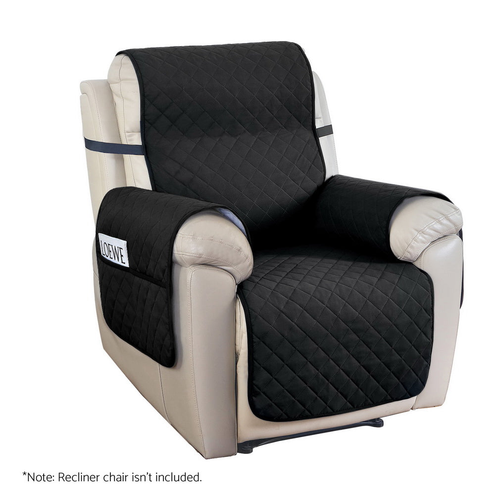 Table & Bar Stools: Artiss Recliner Chair Cover 100% Water Resistant Black