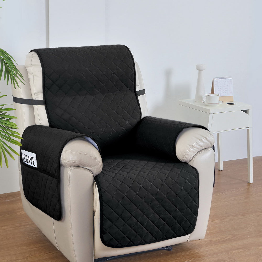 Table & Bar Stools: Artiss Recliner Chair Cover 100% Water Resistant Black