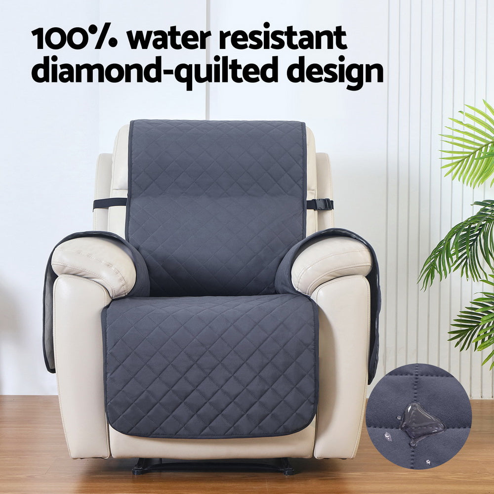 Outdoor Chairs: Artiss Recliner Chair Cover 100% Water Resistant Grey
