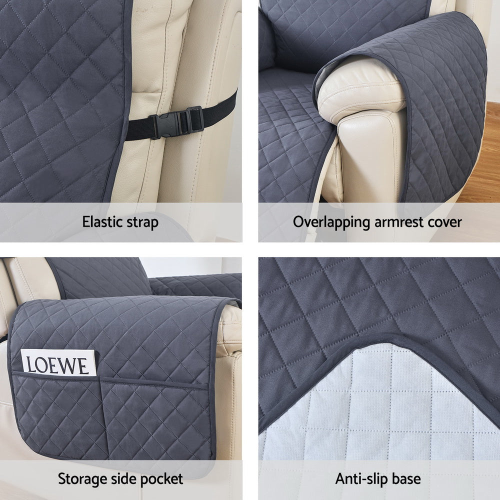 Outdoor Chairs: Artiss Recliner Chair Cover 100% Water Resistant Grey