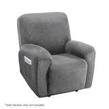 Arm Chairs & Recliners: Artiss Recliner Chair Covers 1 Seater Velvet Grey