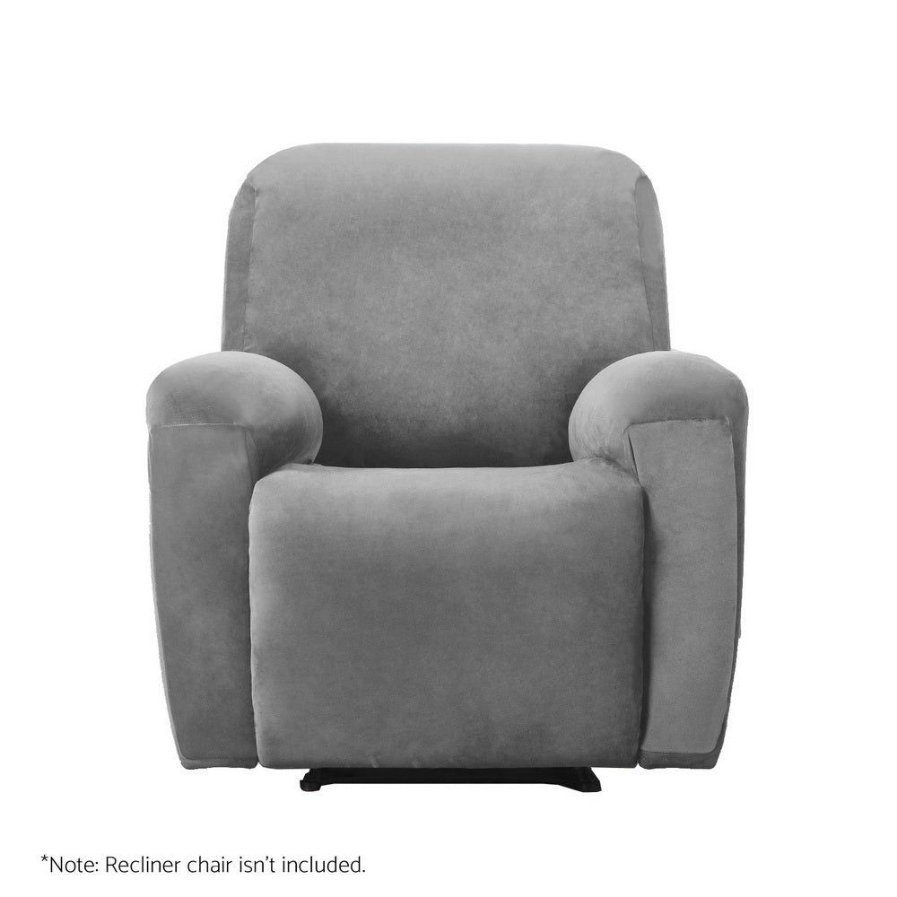 Arm Chairs & Recliners: Artiss Recliner Chair Covers 1 Seater Velvet Grey