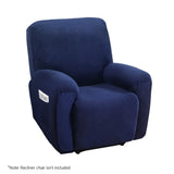 Arm Chairs & Recliners: Artiss Recliner Chair Covers 1 Seater Velvet Navy