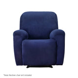 Arm Chairs & Recliners: Artiss Recliner Chair Covers 1 Seater Velvet Navy