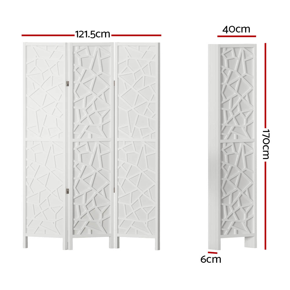 Room Dividers: Artiss 3 Panel Room Divider Screen 122x170cm Clover White