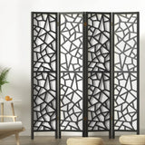 Room Dividers: Artiss 4 Panel Room Divider Screen 162x170cm Clover Black