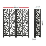 Room Dividers: Artiss 4 Panel Room Divider Screen 162x170cm Clover Black