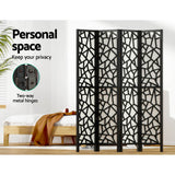 Room Dividers: Artiss 4 Panel Room Divider Screen 162x170cm Clover Black