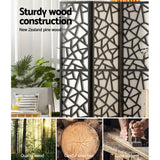 Room Dividers: Artiss 4 Panel Room Divider Screen 162x170cm Clover Black