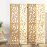 Room Dividers: Artiss 4 Panel Room Divider Screen 162x170cm Clover Natural