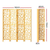 Room Dividers: Artiss 4 Panel Room Divider Screen 162x170cm Clover Natural