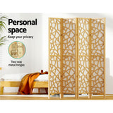 Room Dividers: Artiss 4 Panel Room Divider Screen 162x170cm Clover Natural