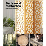 Room Dividers: Artiss 4 Panel Room Divider Screen 162x170cm Clover Natural