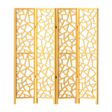 Room Dividers: Artiss 4 Panel Room Divider Screen 162x170cm Clover Natural