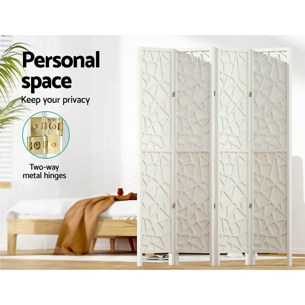 Room Dividers: Artiss 4 Panel Room Divider Screen 162x170cm Clover White