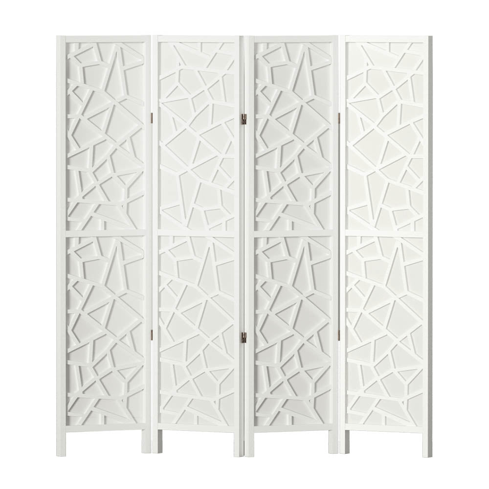 Room Dividers: Artiss 4 Panel Room Divider Screen 162x170cm Clover White
