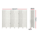 Room Dividers: Artiss 6 Panel Room Divider Screen 244x170cm Clover White