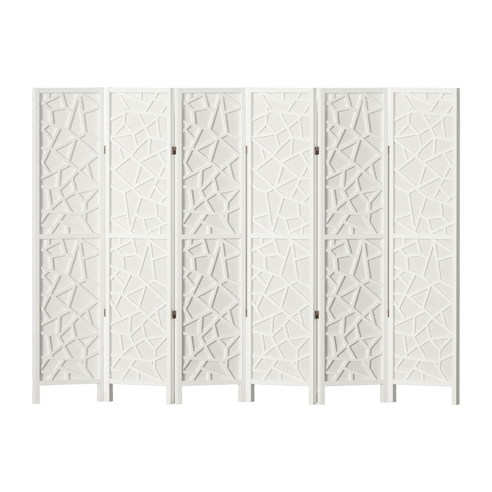 Room Dividers: Artiss 6 Panel Room Divider Screen 244x170cm Clover White