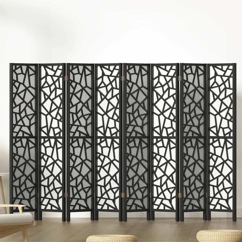 Room Dividers: Artiss 8 Panel Room Divider Screen 325x170cm Clover Black
