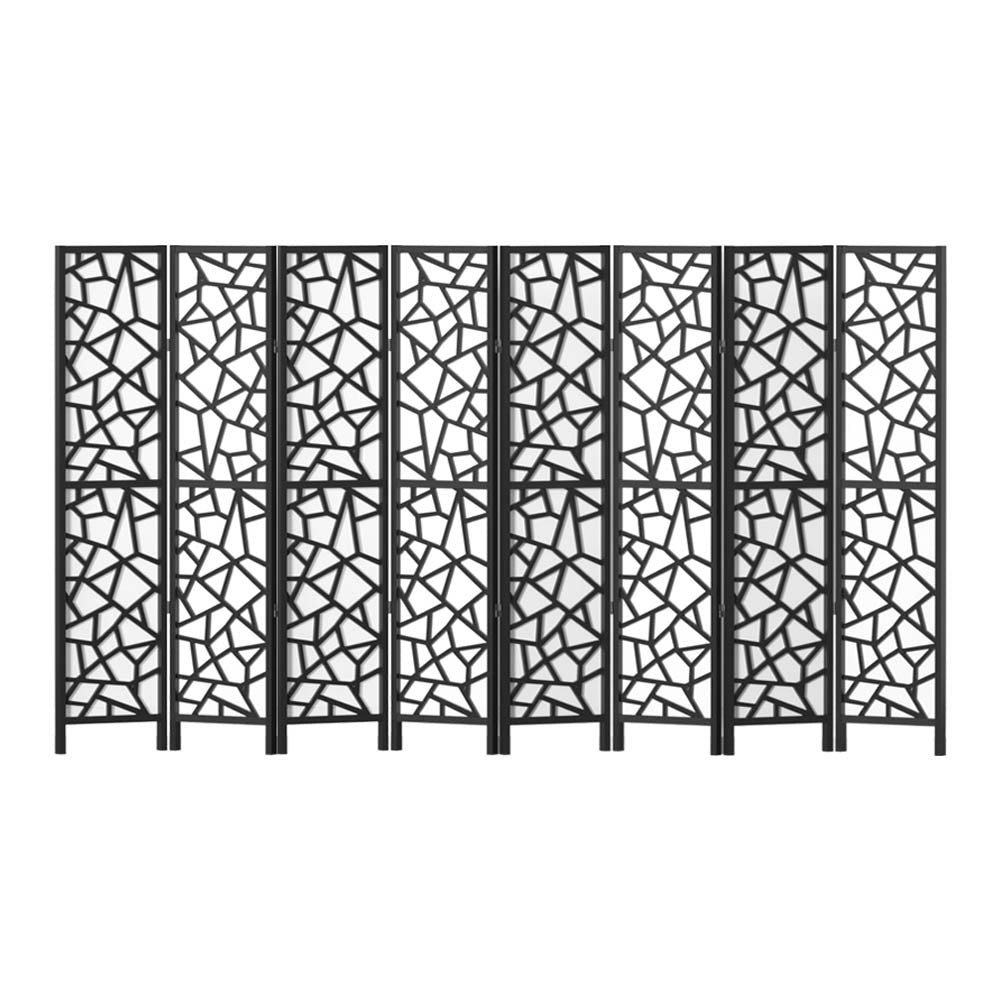 Room Dividers: Artiss 8 Panel Room Divider Screen 325x170cm Clover Black