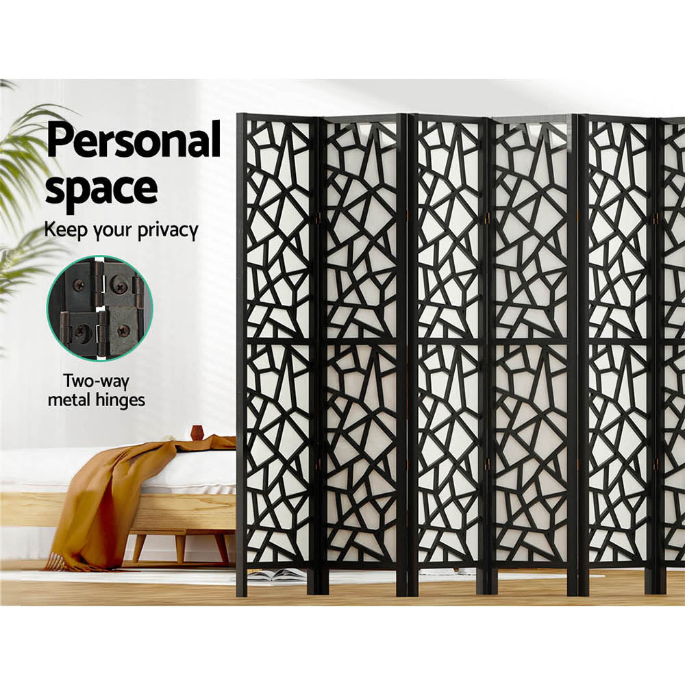 Room Dividers: Artiss 8 Panel Room Divider Screen 325x170cm Clover Black
