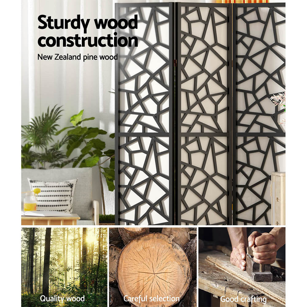 Room Dividers: Artiss 8 Panel Room Divider Screen 325x170cm Clover Black