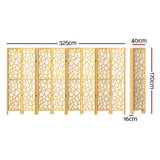 Room Dividers: Artiss 8 Panel Room Divider Screen 325x170cm Clover Natural