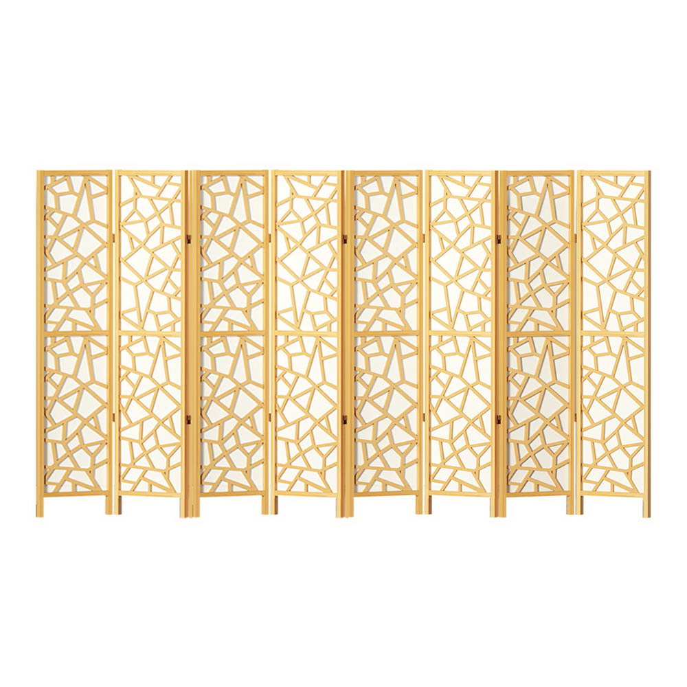 Room Dividers: Artiss 8 Panel Room Divider Screen 325x170cm Clover Natural