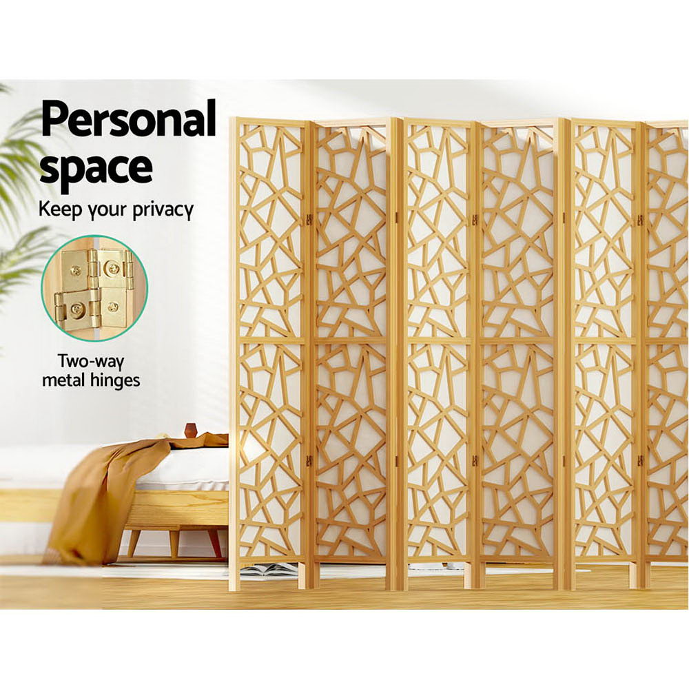 Room Dividers: Artiss 8 Panel Room Divider Screen 325x170cm Clover Natural