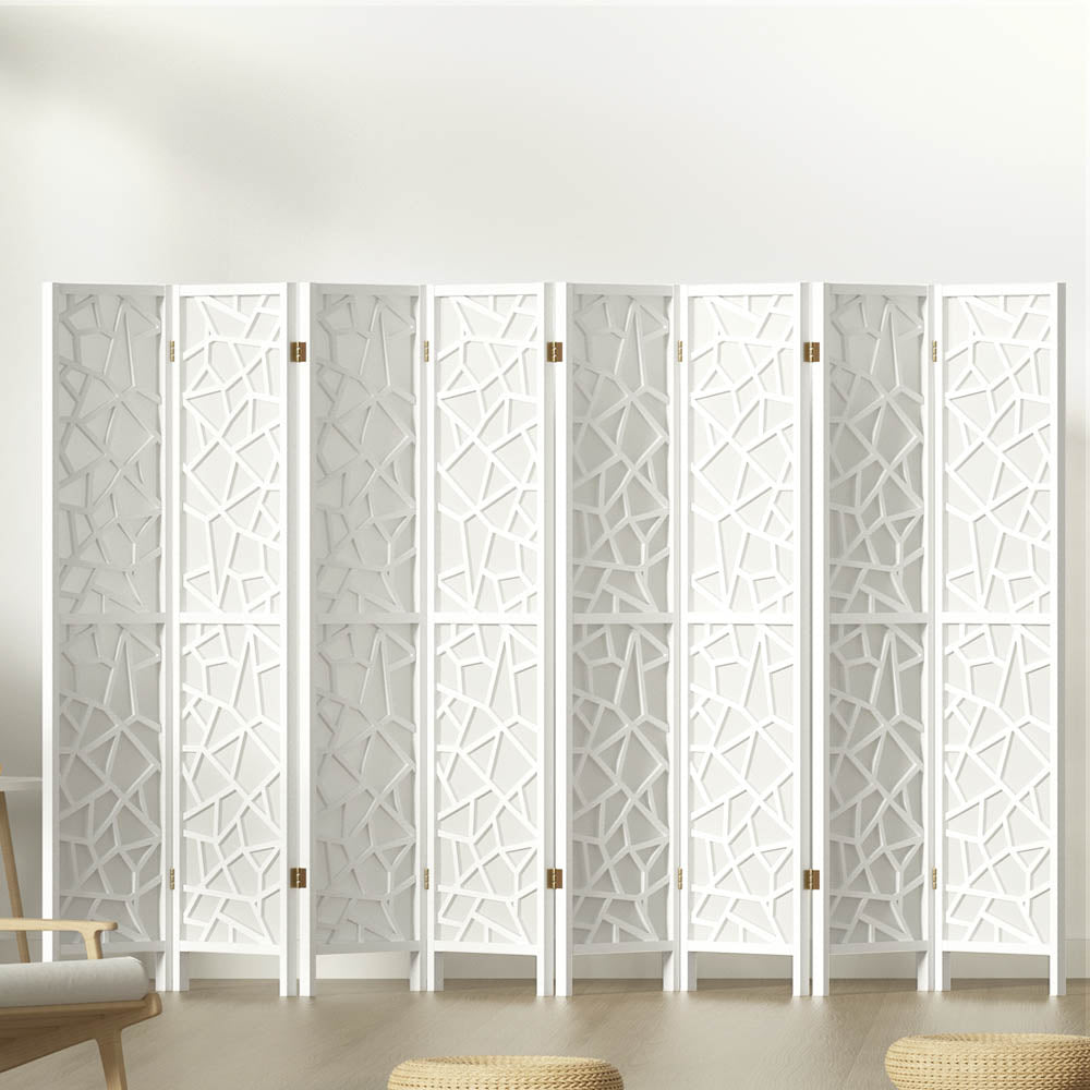 Room Dividers: Artiss 8 Panel Room Divider Screen 325x170cm Clover White