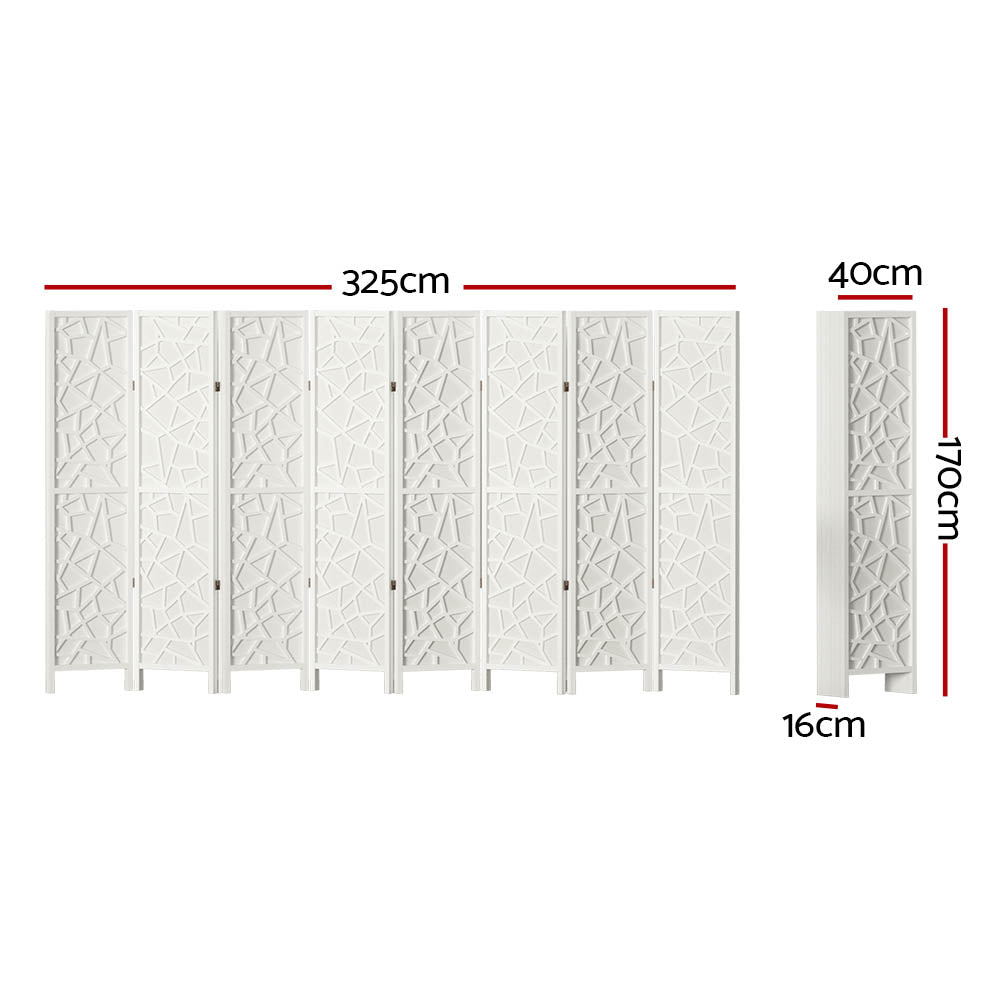 Room Dividers: Artiss 8 Panel Room Divider Screen 325x170cm Clover White