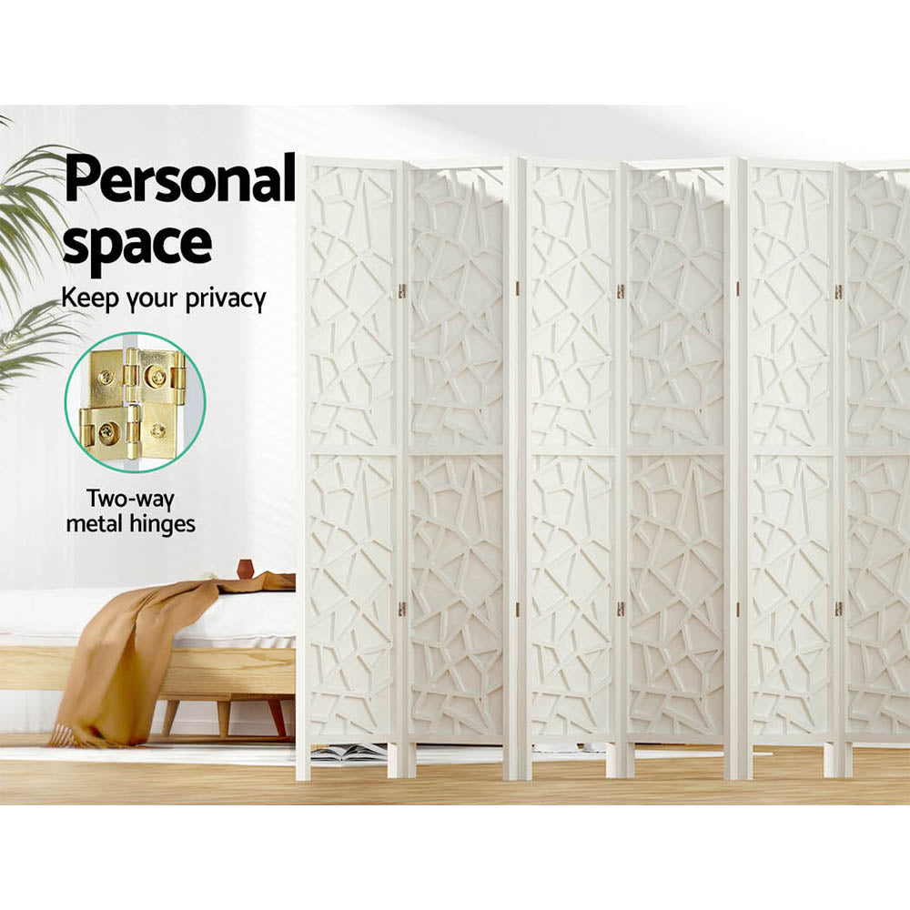 Room Dividers: Artiss 8 Panel Room Divider Screen 325x170cm Clover White