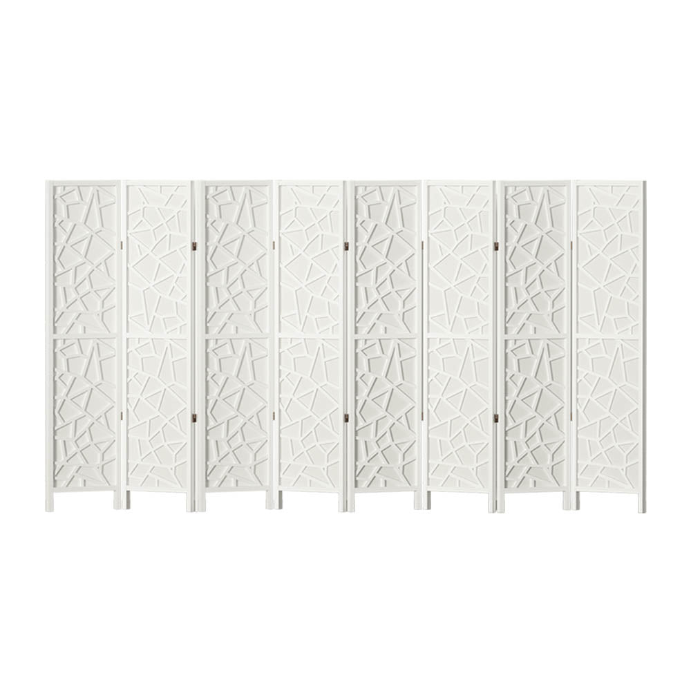 Room Dividers: Artiss 8 Panel Room Divider Screen 325x170cm Clover White