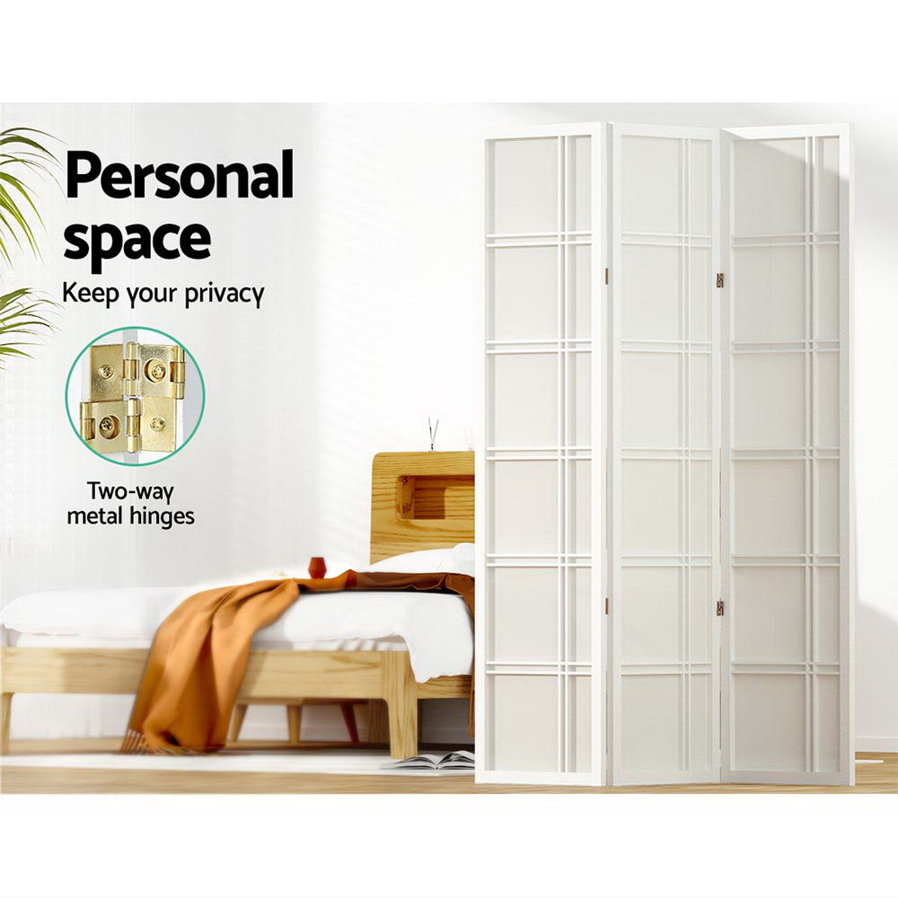 Room Dividers: Artiss 3 Panel Room Divider Screen 132x179cm Nova White