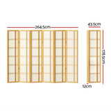 Room Dividers: Artiss 6 Panel Room Divider Screen 265x179cm Nova Natural
