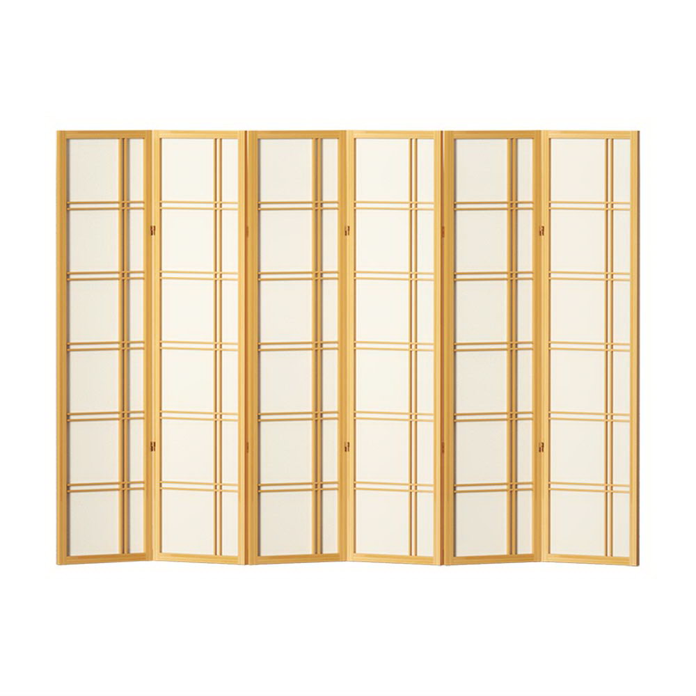 Room Dividers: Artiss 6 Panel Room Divider Screen 265x179cm Nova Natural
