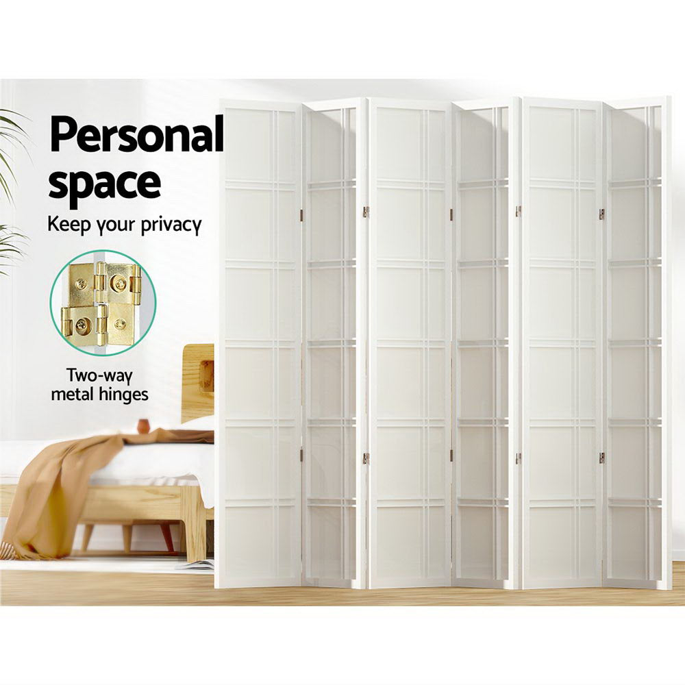 Room Dividers: Artiss 6 Panel Room Divider Screen 265x179cm Nova White