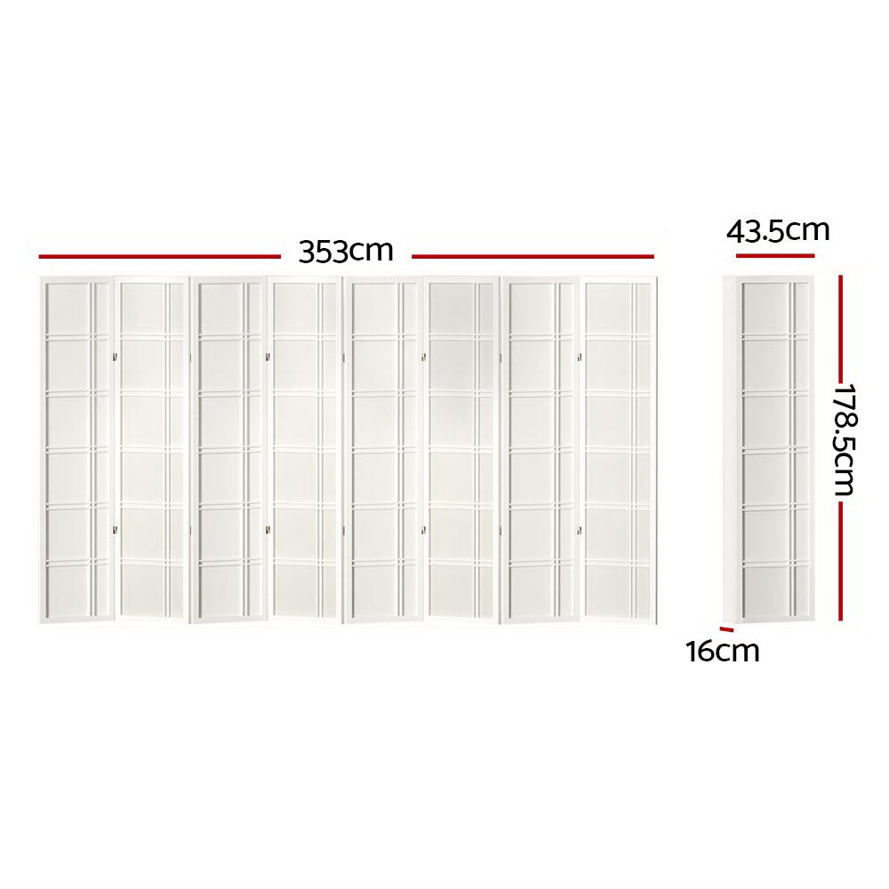 Room Dividers: Artiss 8 Panel Room Divider Screen 353x179cm Nova White