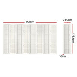 Room Dividers: Artiss 8 Panel Room Divider Screen 353x179cm Nova White