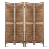 Room Dividers: Artiss 4 Panel Room Divider Screen 160x170cm Louver Oak
