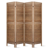 Room Dividers: Artiss 4 Panel Room Divider Screen 160x170cm Louver Oak