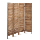 Room Dividers: Artiss 4 Panel Room Divider Screen 160x170cm Louver Oak