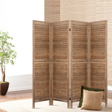 Room Dividers: Artiss 4 Panel Room Divider Screen 160x170cm Louver Oak