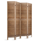 Room Dividers: Artiss 4 Panel Room Divider Screen 160x170cm Louver Oak