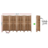 Room Dividers: Artiss 8 Panel Room Divider Screen 326x170cm Louver Oak