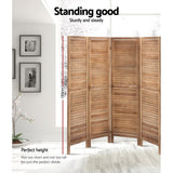 Room Dividers: Artiss 8 Panel Room Divider Screen 326x170cm Louver Oak