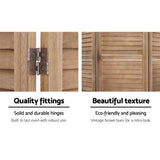 Room Dividers: Artiss 8 Panel Room Divider Screen 326x170cm Louver Oak