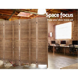 Room Dividers: Artiss 8 Panel Room Divider Screen 326x170cm Louver Oak