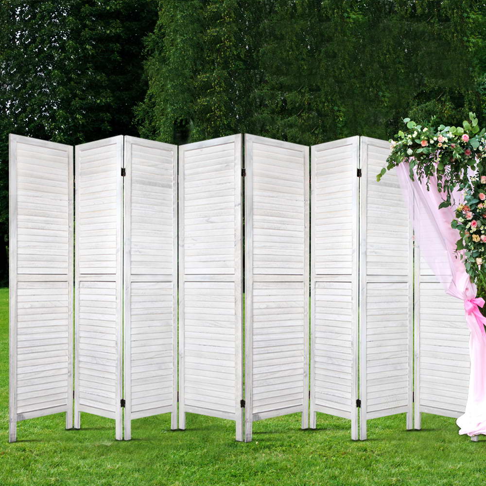 Room Dividers: Artiss 8 Panel Room Divider Screen 326x170cm Louver White
